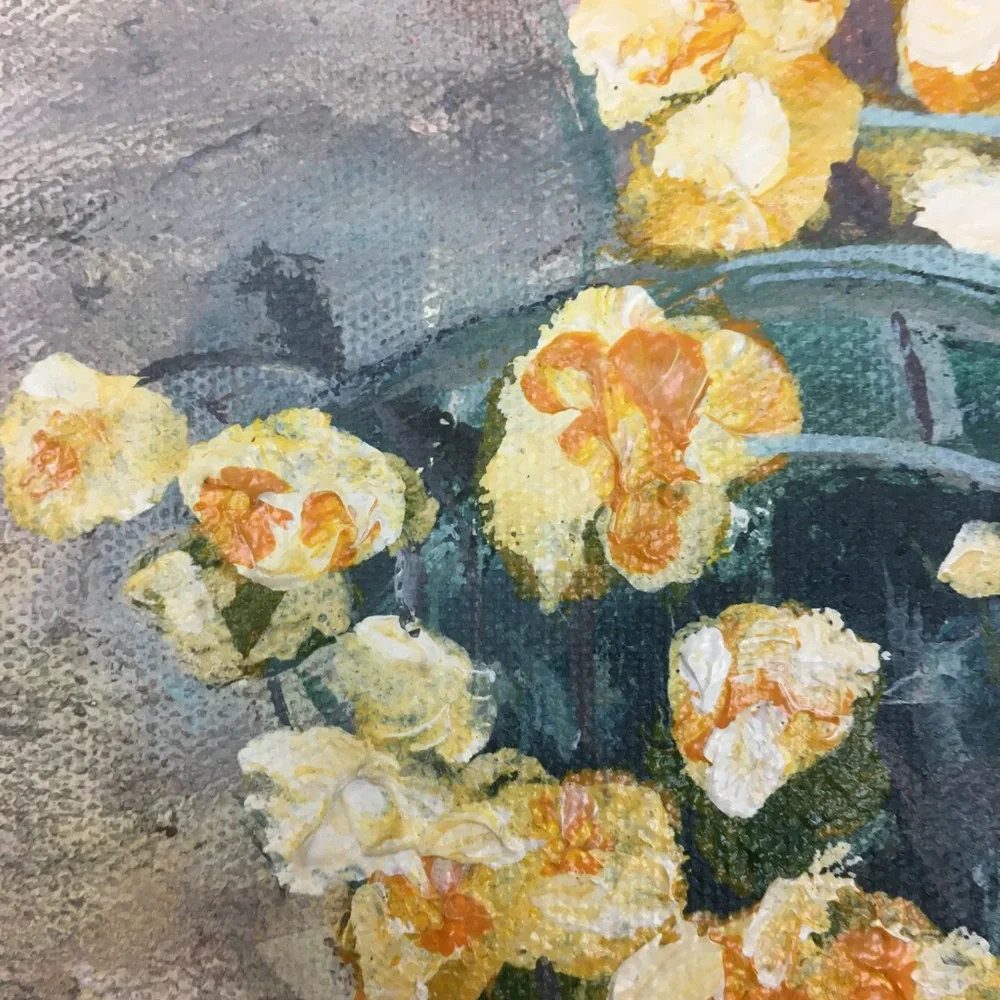 Vintage 1982 Brick Path Walkway Painting Signed Original Pottery Garden Doorway